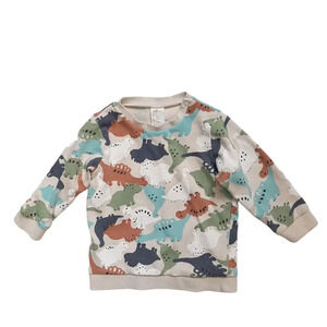 H&M Cotton Sweatshirt Dinosaur Print Baby Size 12M